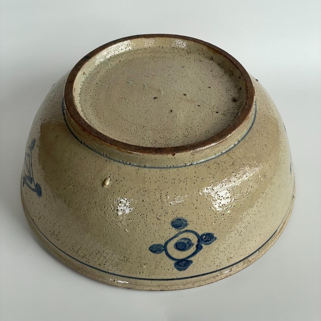 中国 古美術 明末清初 古染付 大鉢 特大 山水図 古玩 景徳鎮 骨董 美品