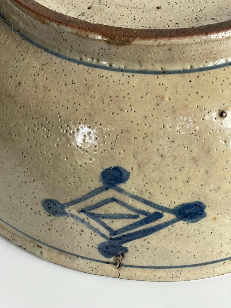 中国 古美術 明末清初 古染付 大鉢 特大 山水図 古玩 景徳鎮 骨董 美品