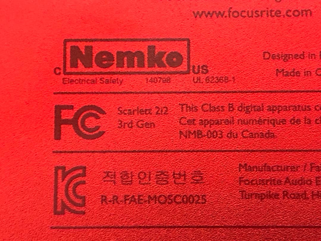 【ちょきりん】Focusrite Scarlett 2i2 Gen3