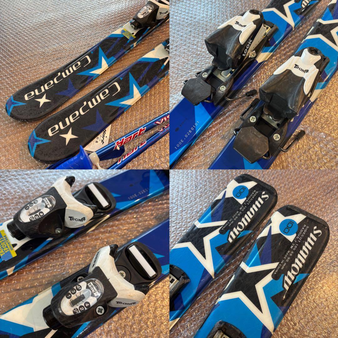 ジュニアスキーセット　SMALLOW 100cm 19cm未使用ストック付