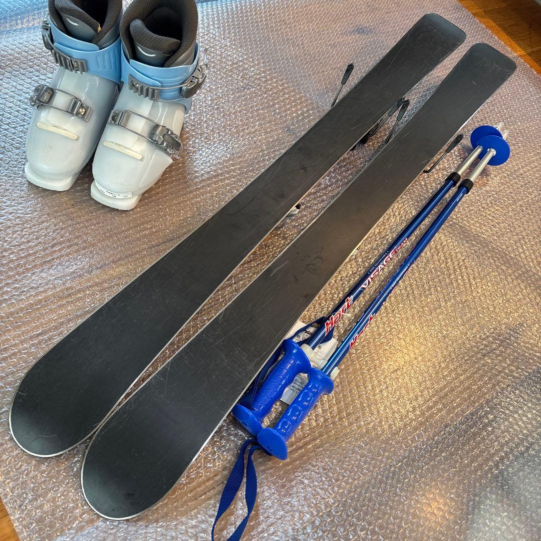 ジュニアスキーセット　SMALLOW 100cm 19cm未使用ストック付