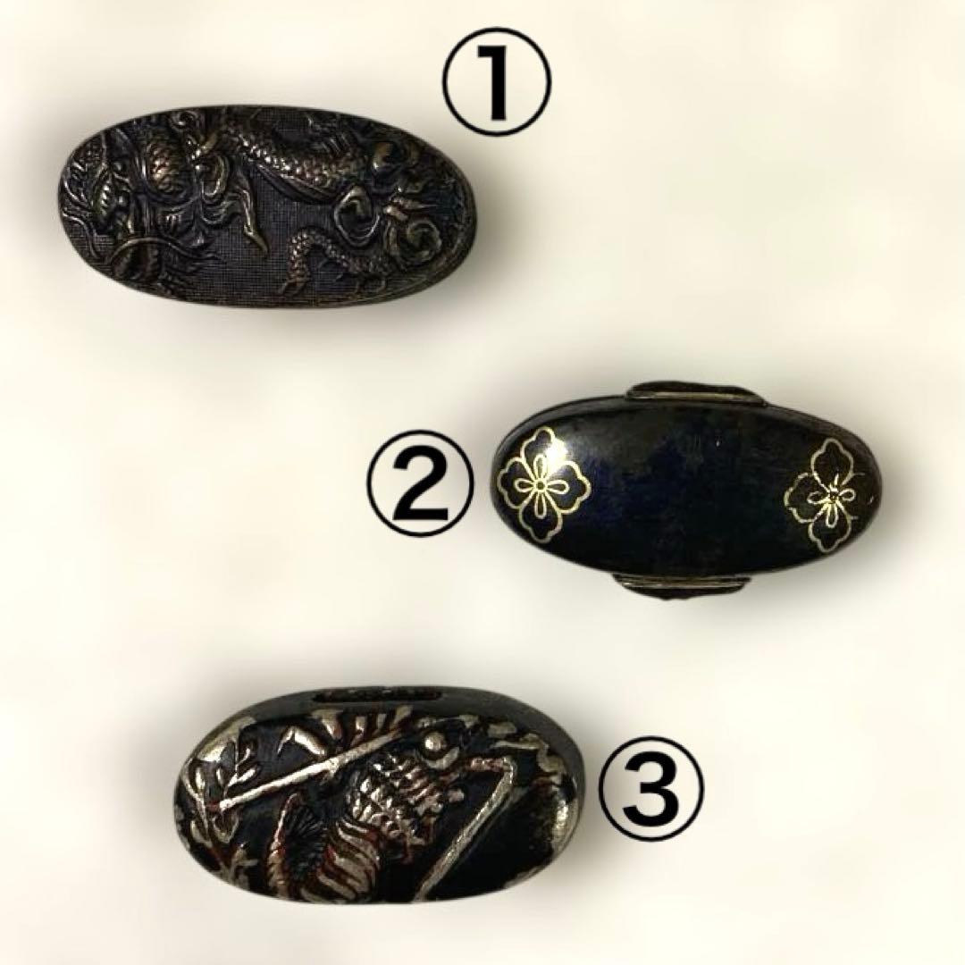 B-80 頭 3個セット　武具　刀装具　骨董品　時代物　日本　美術品　工芸品