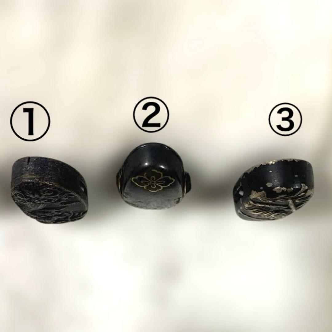 B-80 頭 3個セット　武具　刀装具　骨董品　時代物　日本　美術品　工芸品