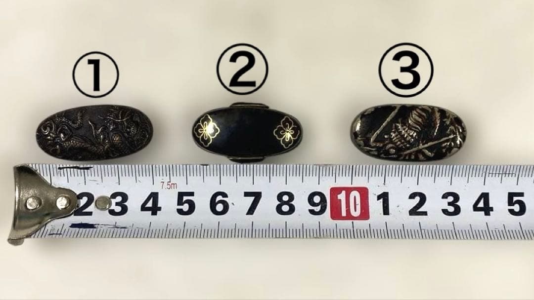 B-80 頭 3個セット　武具　刀装具　骨董品　時代物　日本　美術品　工芸品