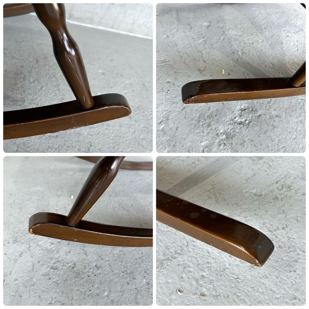 ★古家具ビンテージ★鳥取家具 木製フレーム ロッキングチェア ミッドセンチュリー