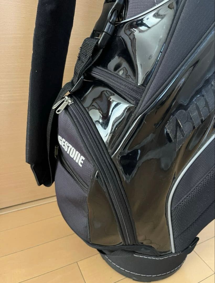 ブリヂストン　ゴルフバッグ　キャディバッグ　ブラックエナメル　送料無料　シンプル