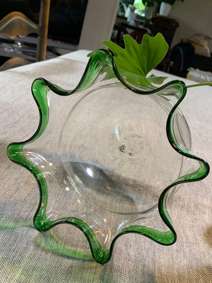 大正　レトロ　金魚鉢　美品　吹きガラス