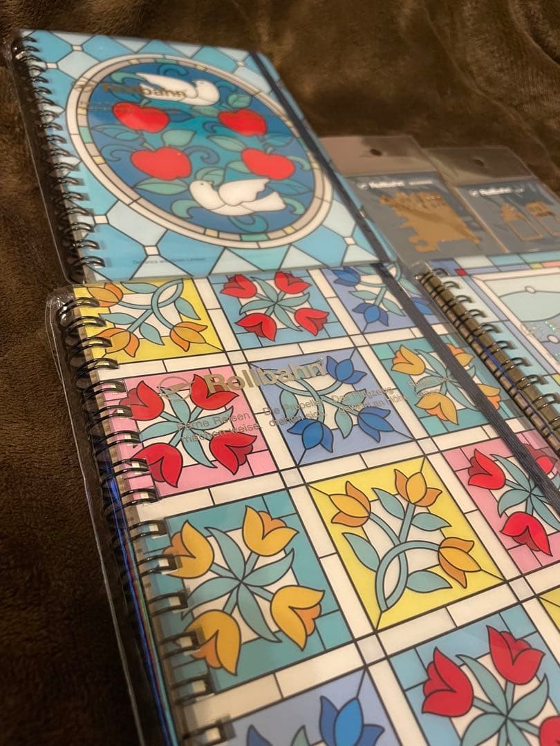 ロルバーン ポケット付メモ L ステンドグラス メタル テイル ブックマーク