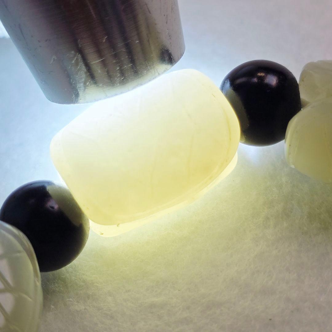 中国古美術 本物和田白玉 細工手彫 亀甲紋（富甲天下）数珠 根付 装身具 縁起物