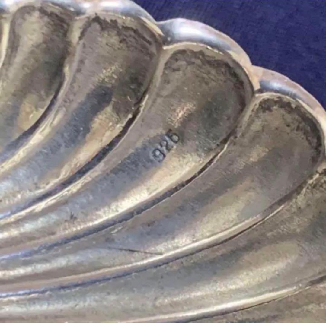 純銀製 アンティーク 小物入 貝形魚足 アクセサリー入れ 925 1930年代