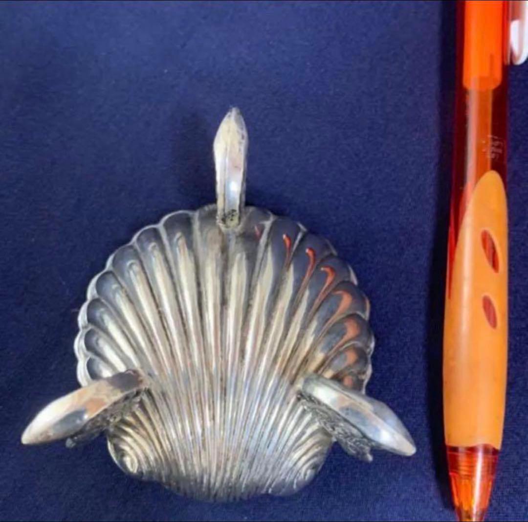 純銀製 アンティーク 小物入 貝形魚足 アクセサリー入れ 925 1930年代