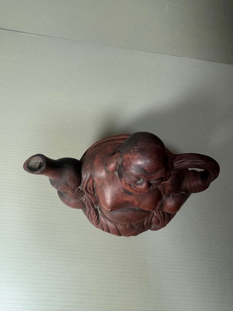 2095  七福神　布袋様　陶器　水差し　急須型　置物