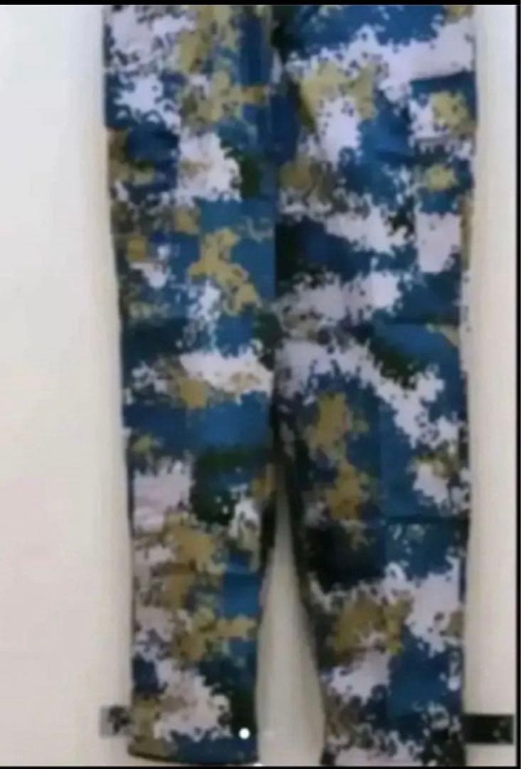 RT　中国軍07式海軍陸戦隊用海洋迷彩戦闘服上下帽子徽章ブーツフルセット