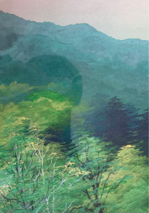 日本画　佐倉功起　緑快　風景画