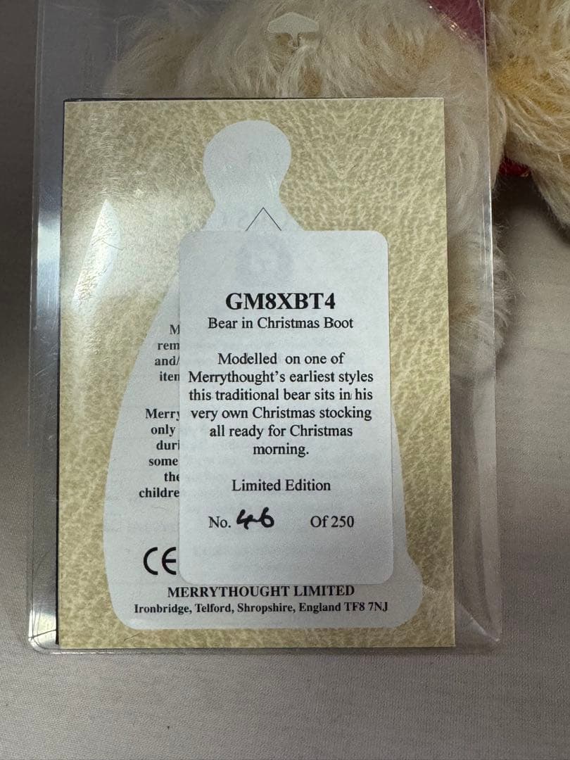 MerryThoughtクリスマスブーツ BearInChristmasBoot