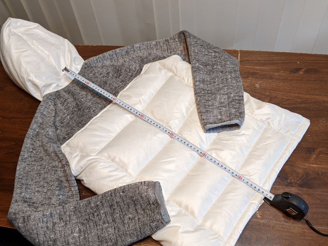 ロックデュード　ダウンジャケット　異素材　ニット　パーカー　ゴルフ　ウェア　白