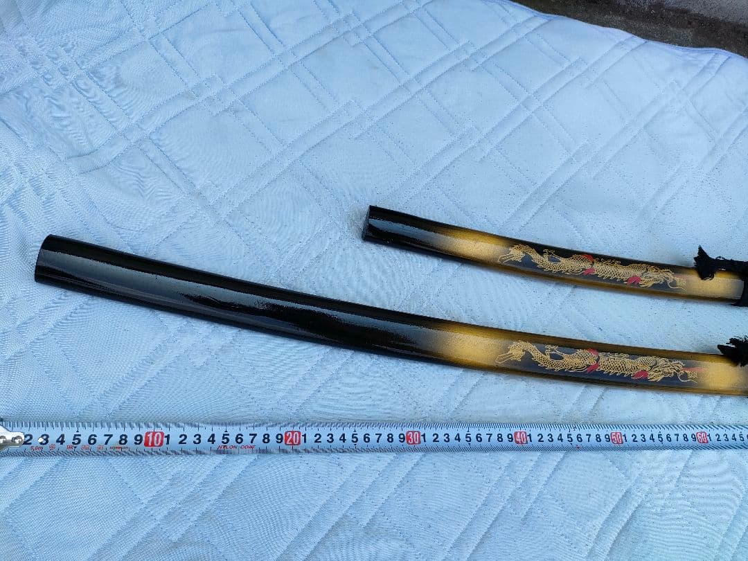 G*W様 模造刀 2本セット　龍　黒鞘 金 コスプレ　日本刀レプリカ
