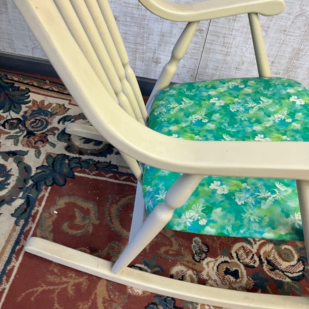 昭和レトロ 鳥取家具 花柄 木製 ロッキングチェア アームチェア ベントウッド