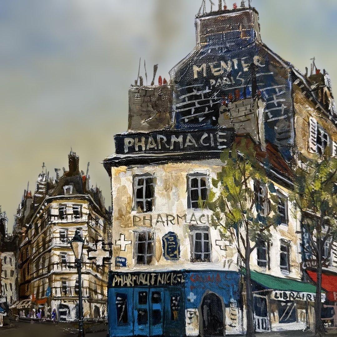 有名作家　藤森悠二　真作　肉筆　油彩　絵画モンパルナス　美術品　インテリア　価値