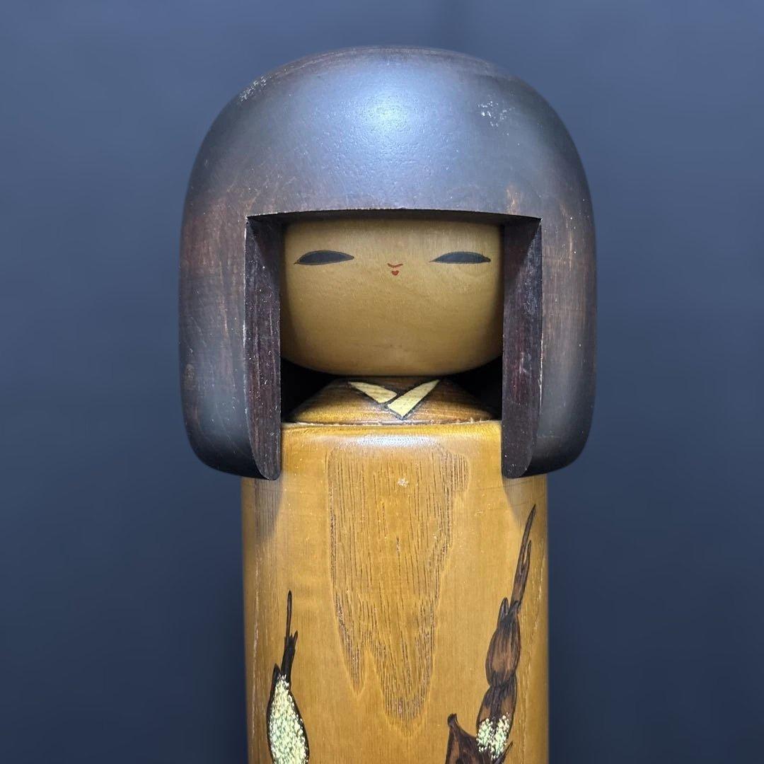 大サイズ 卯三郎 創作こけし ねこやなぎ 31センチ木札付き 箱入り