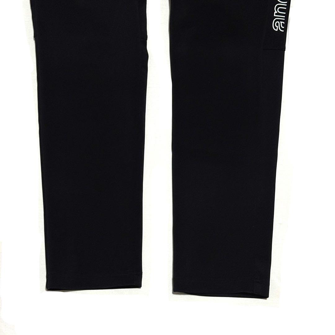 状態良好 アンパスィ ロゴ入りストレッチパンツ ブラック 伸縮性快適 サイズM