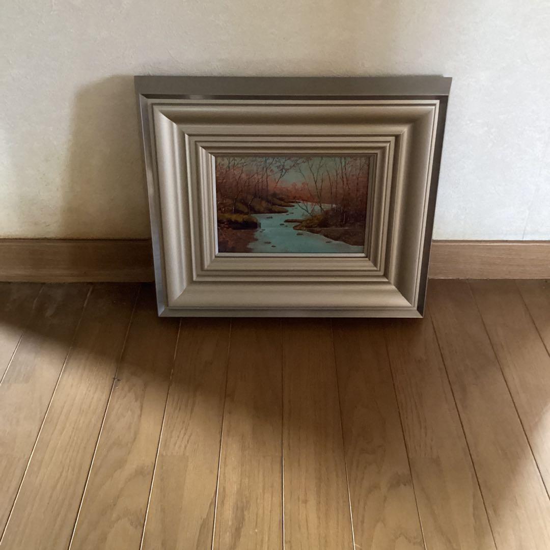 尾形松仙筆　【奥入瀬の秋】真筆証明書在　額装仕立　昭和53年　42万購入品