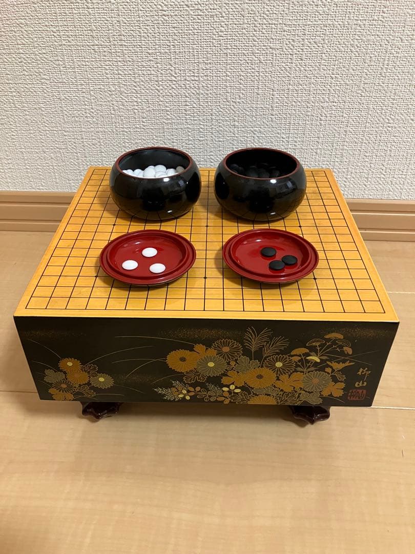 柳山作 囲碁 ミニチュア碁盤ミニチュア碁石 セット