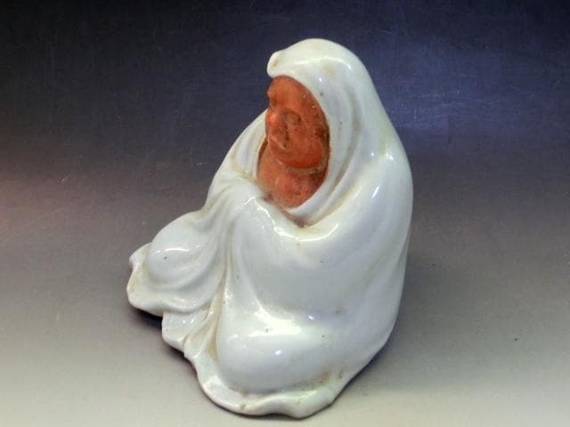 置物■達磨 白磁 だるま オブジェ 古玩 唐物 中国 古美術 時代物 骨董品■