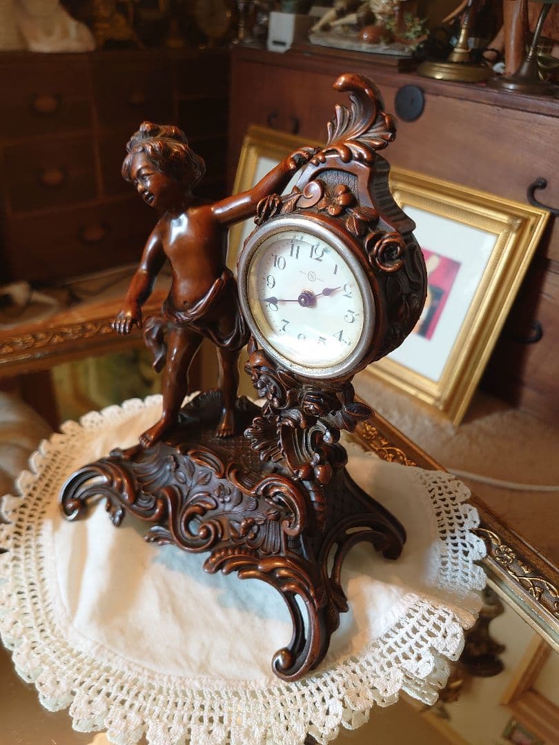 アンティーク 精工舎 天使 置き時計(稼働品)