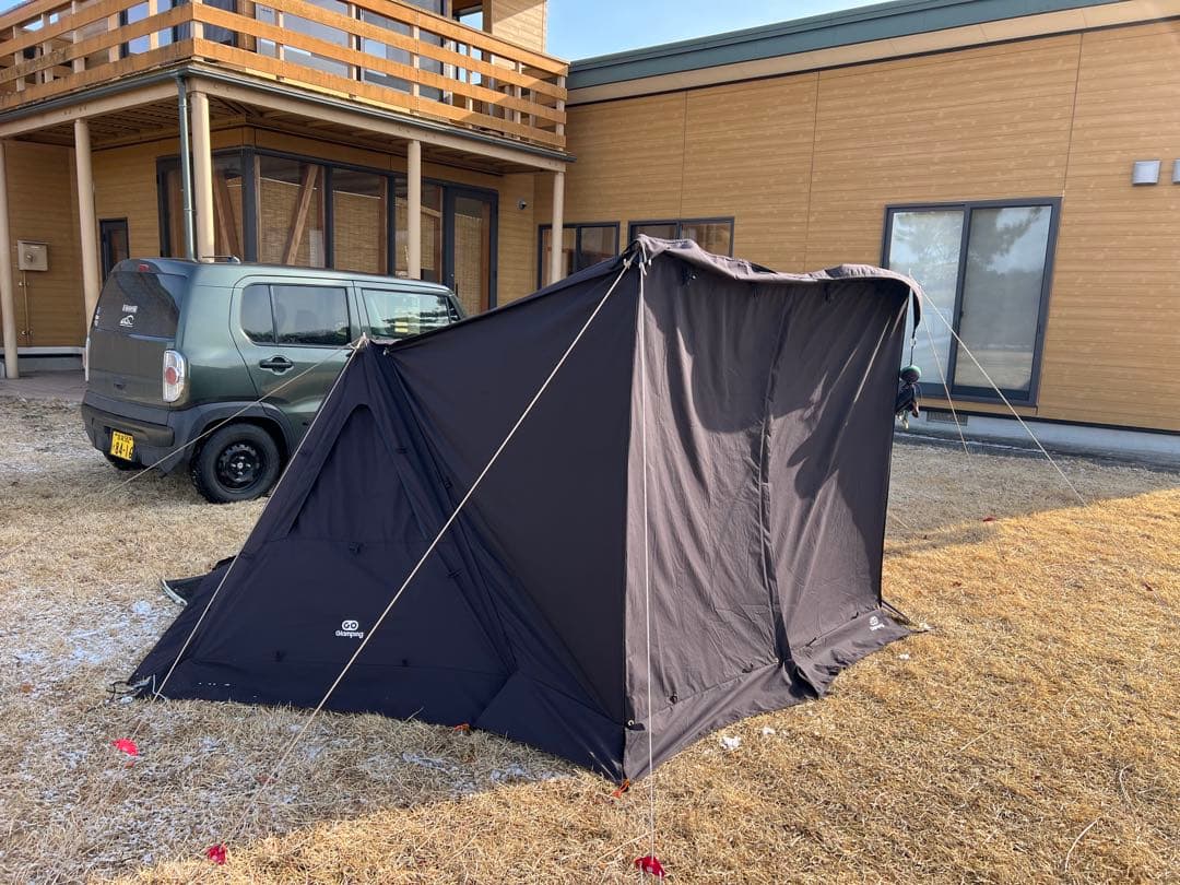 G.Gパップテント2.0ブラック 前幕二股ポール グランドシートセット