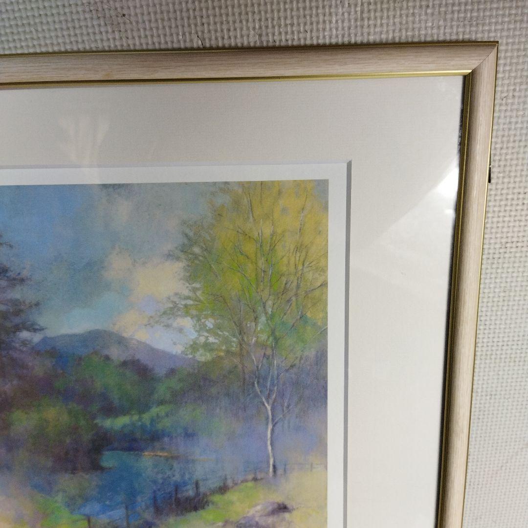 柳井貴光　風景画 初夏　軽井沢　千ケ滝　フレーム付き