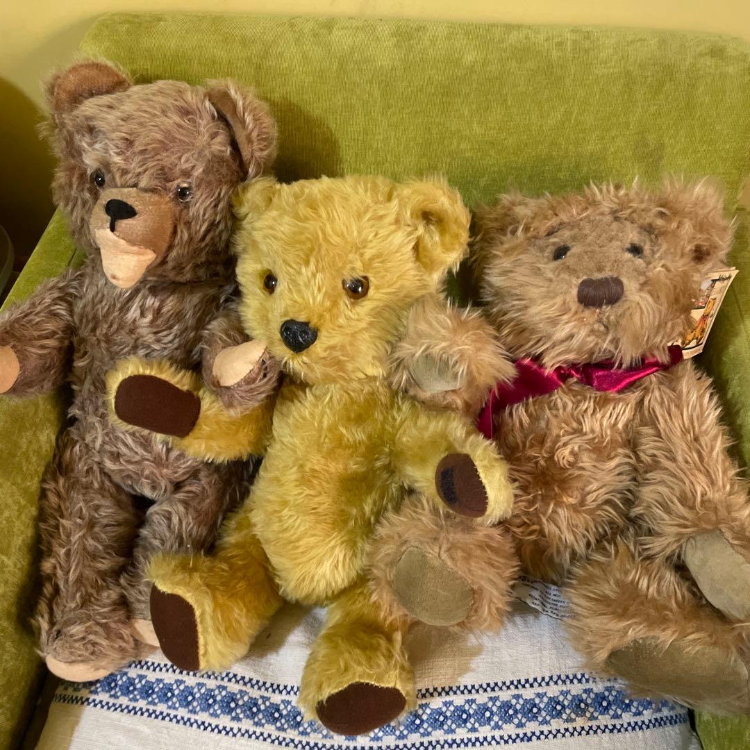 588イギリスベア、アンティーク、ビンテージ3体可愛い子チャドも
