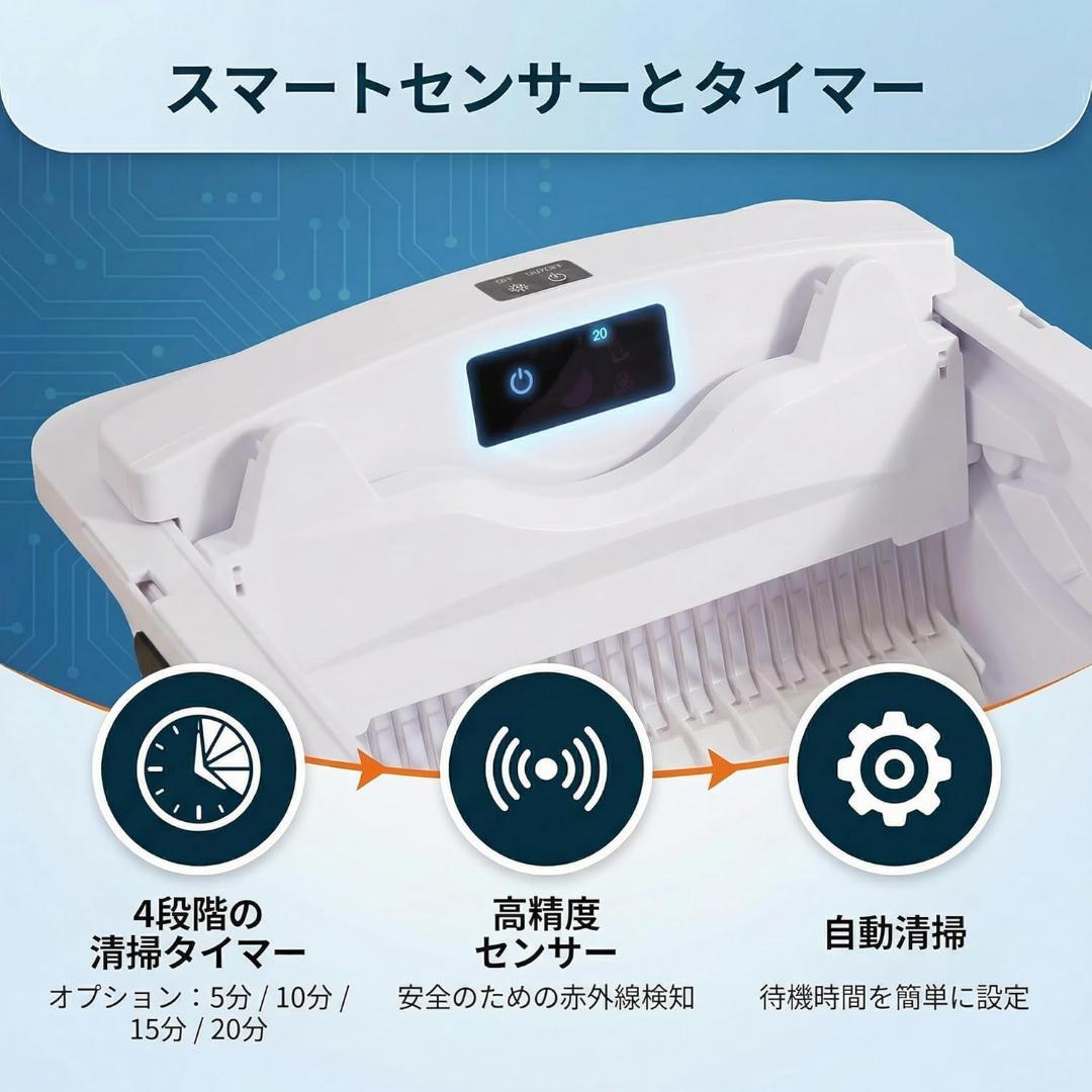 全自動猫トイレ 本体 大型猫 多頭飼い 静音 砂飛散防止 Pandaloli