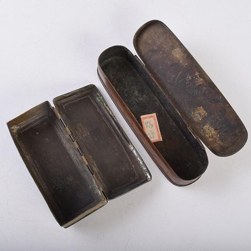 西洋アンティーク　十七世紀十八世紀　古銅　人物刻　嗅煙草入　2点　M　R8980