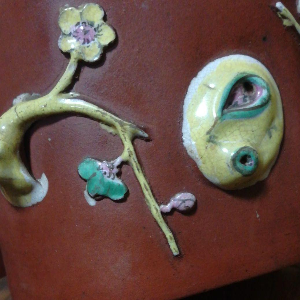 宜興紫砂　梅花壷