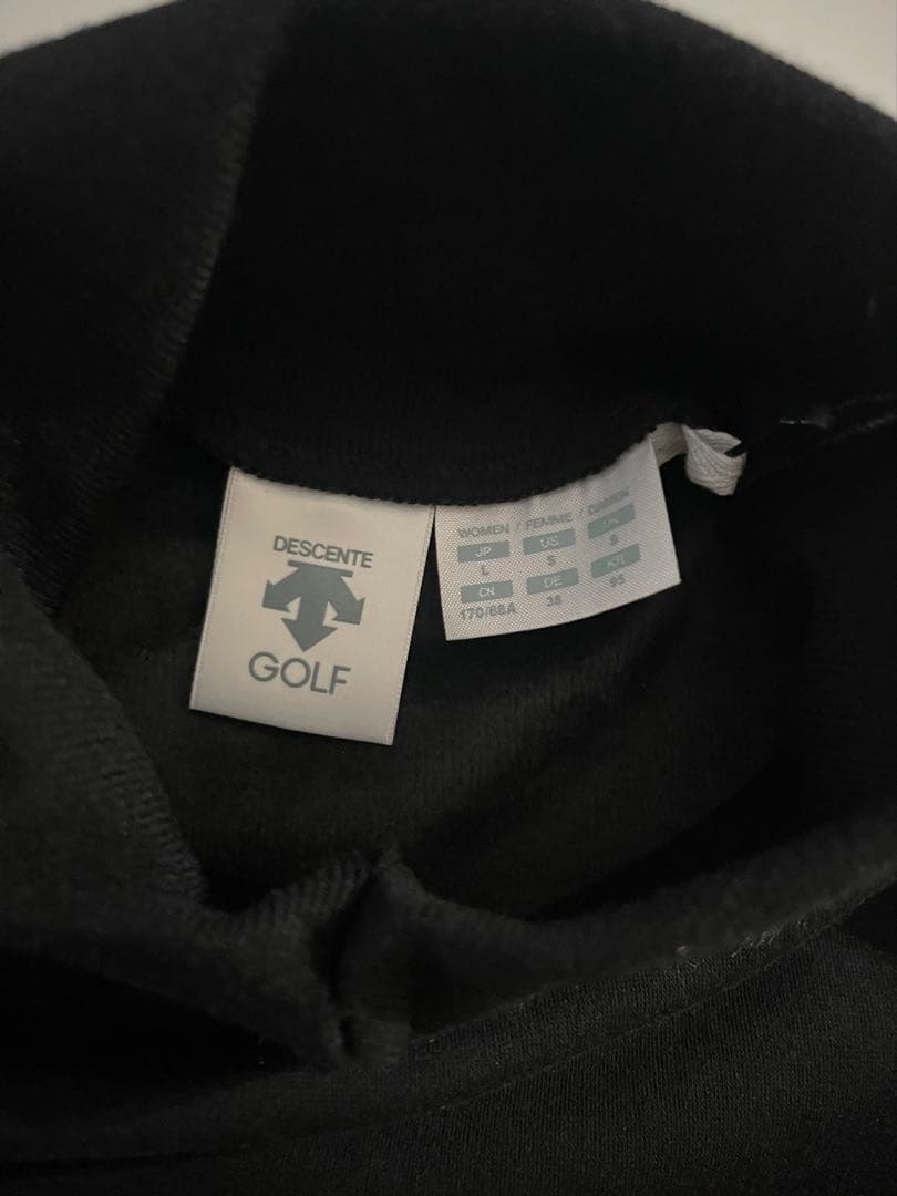 新品　韓国デサントゴルフ　レディース　黒　裏起毛