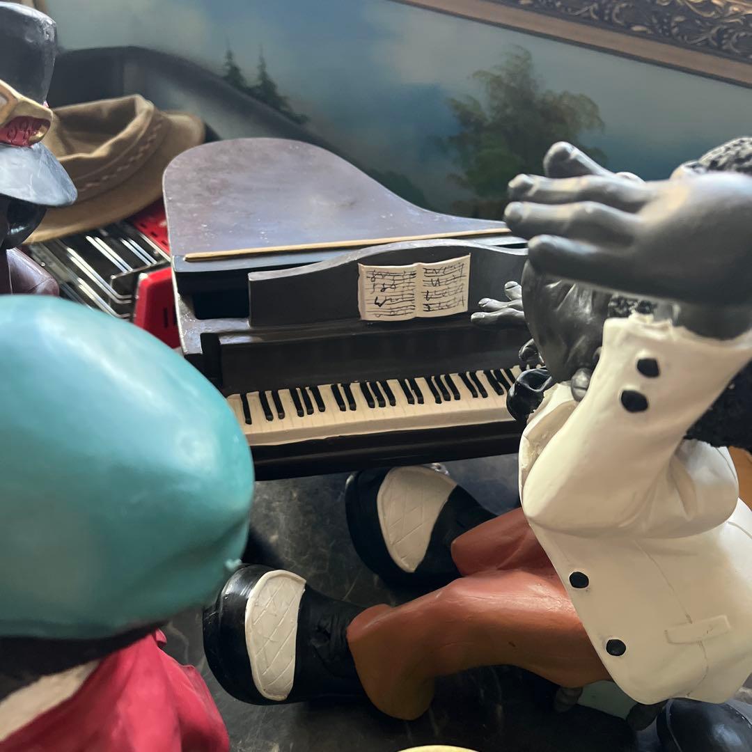 ジャズ人形、38センチ、FRP製黒人人形、JAZZ人形、JAZZ黒人バンド、