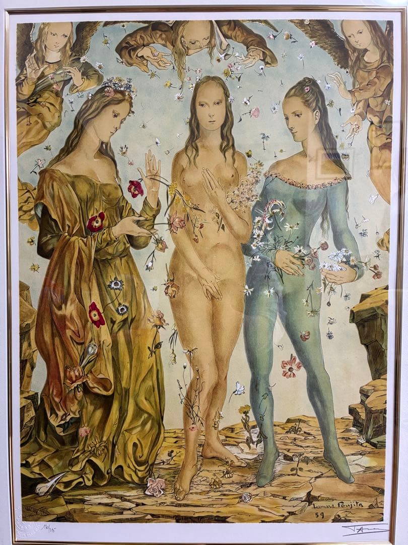 花の洗礼　リトグラフ　レオナール•フジタ　藤田嗣治