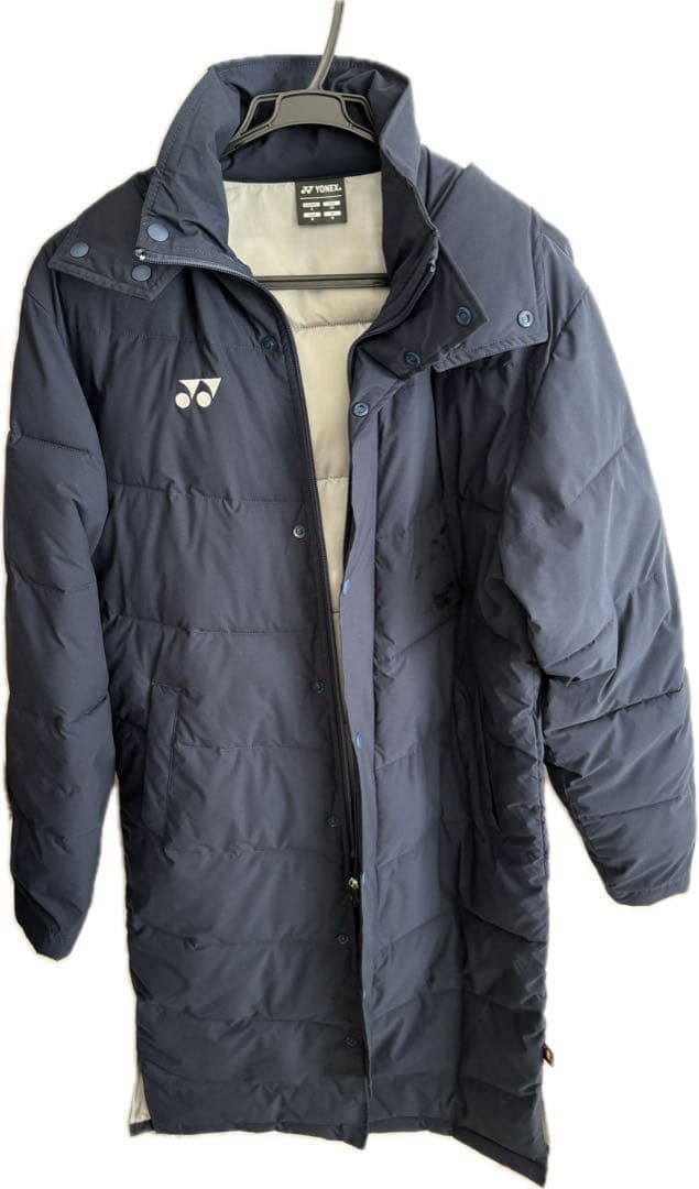 YONEX フード付きダウンコート M ネイビー