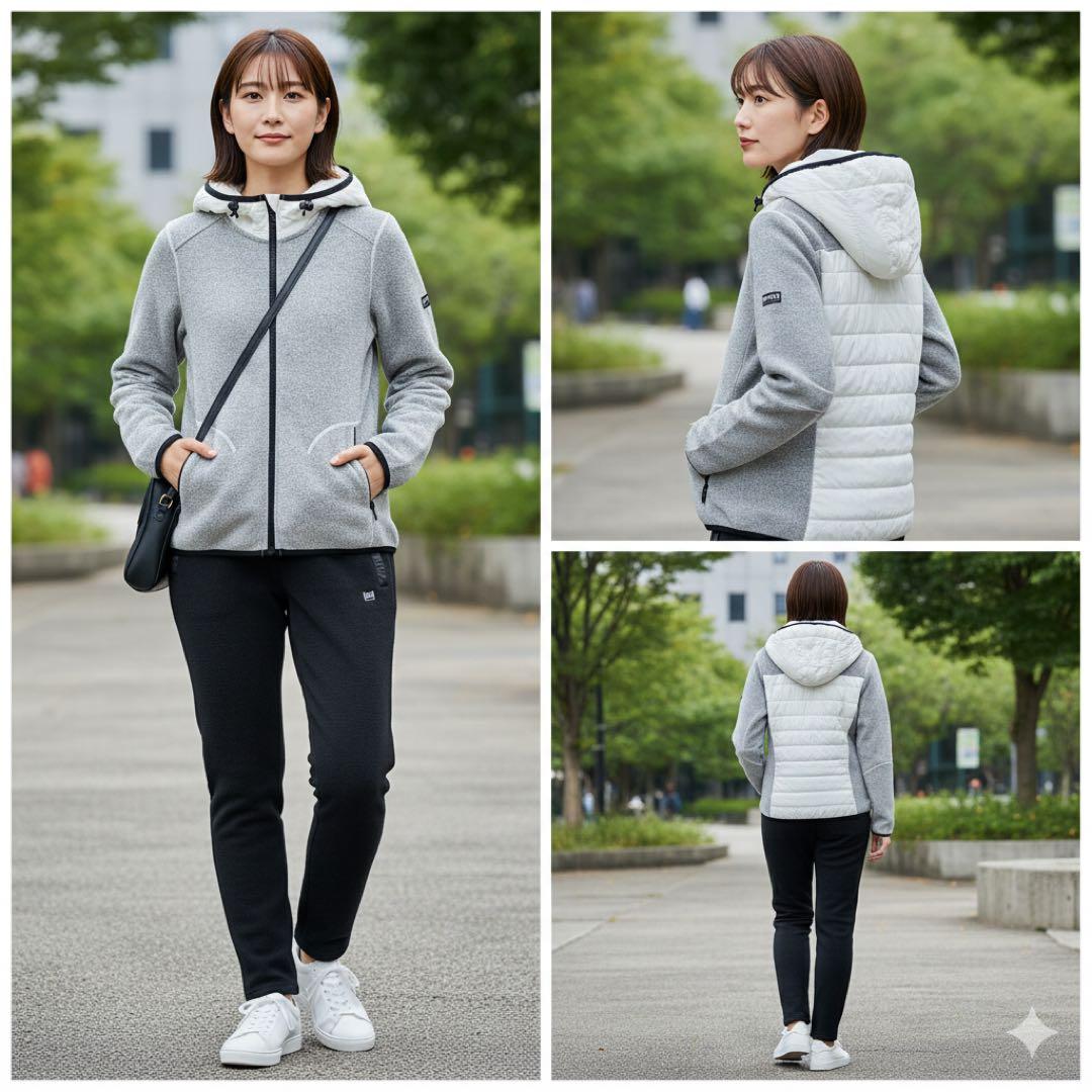 スーパーナチュラル メリノウール 中綿 スウェット上下 セットアップ グレー 黒