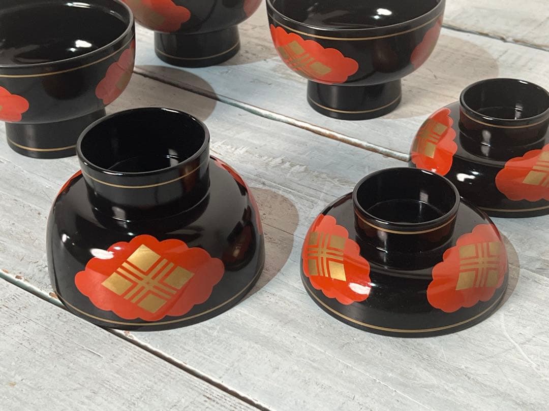 し*す様 秀衡塗漆器 漆塗り 蓋付き お椀 セット