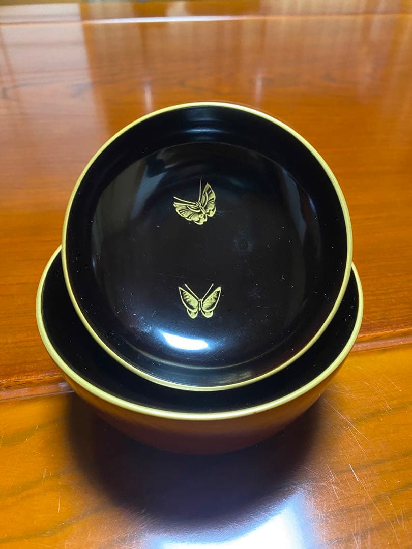 (休日限定価格)輪島塗　漆器 椀 10個セット 黒赤 金色装飾