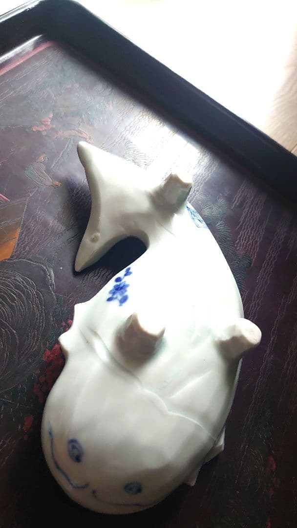 魯山人写 染付 鯰形 向付 5客 鯰形変形向付 箱なし