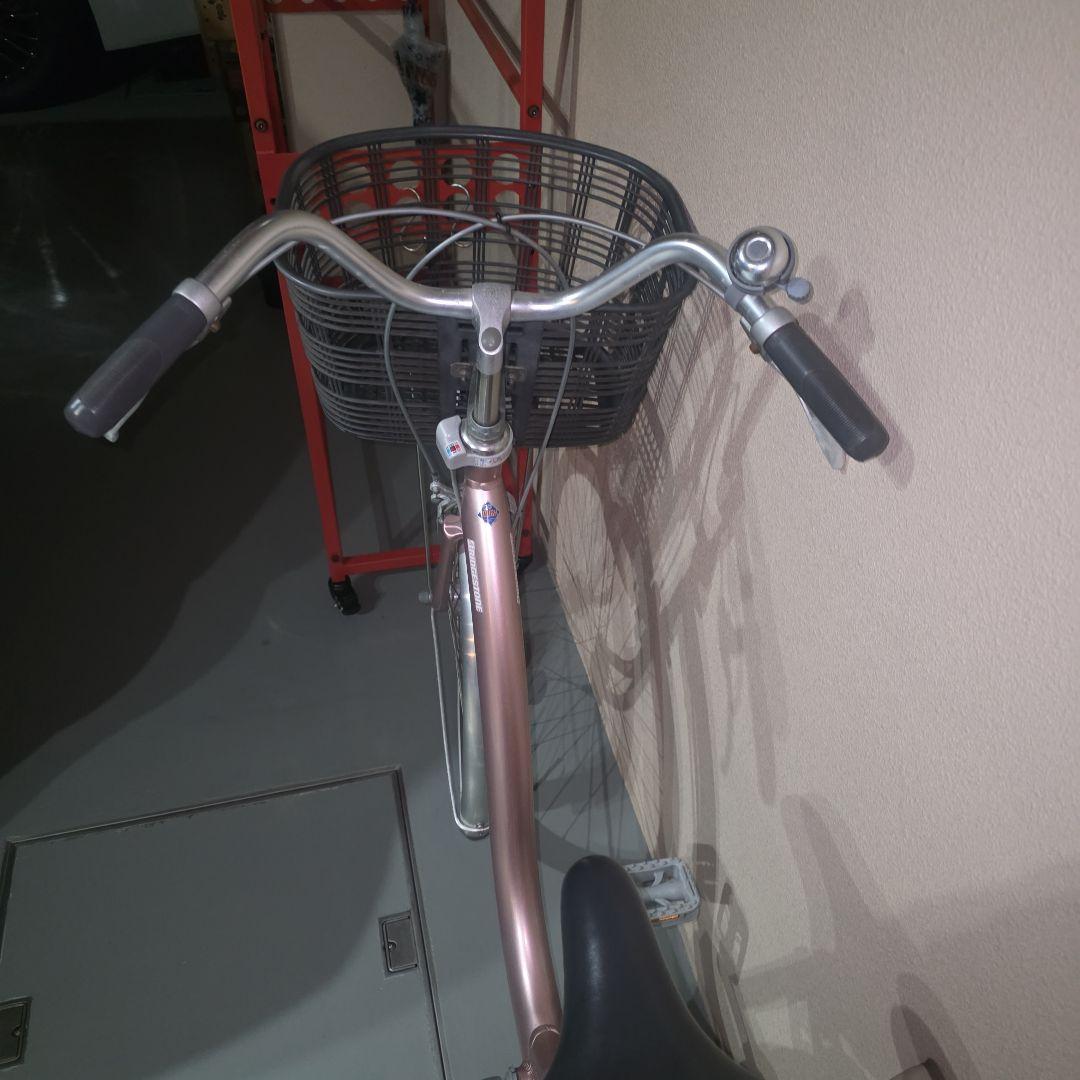 ピンク シティサイクル 前バスケット付き 広島市引取可能な方のみ
