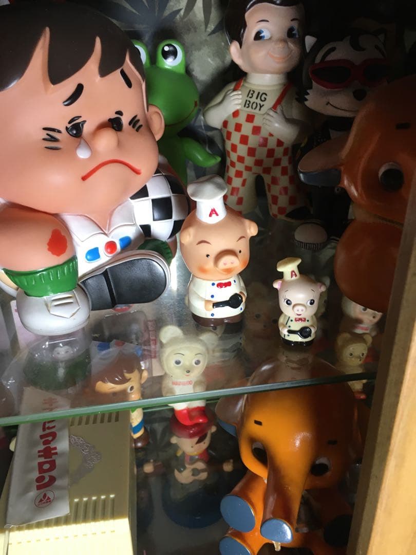 ★メルカリ便★エースコック★こぶた★2匹★コック★ソフビ★貯金箱★昭和★貯金箱★