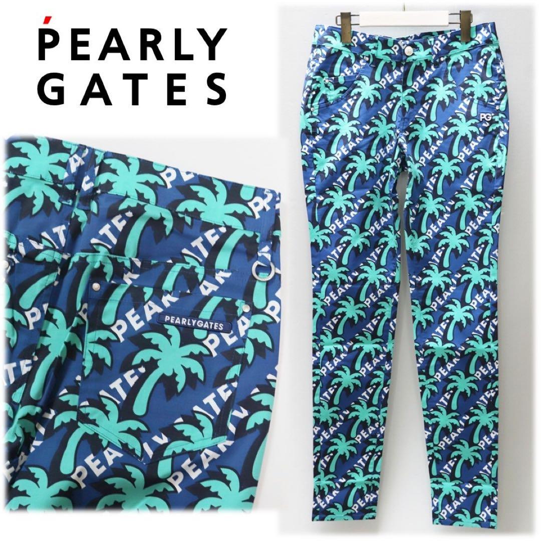 《パーリーゲイツ》新品 パームツリー総柄 ストレッチゴルフパンツ 1(W73)