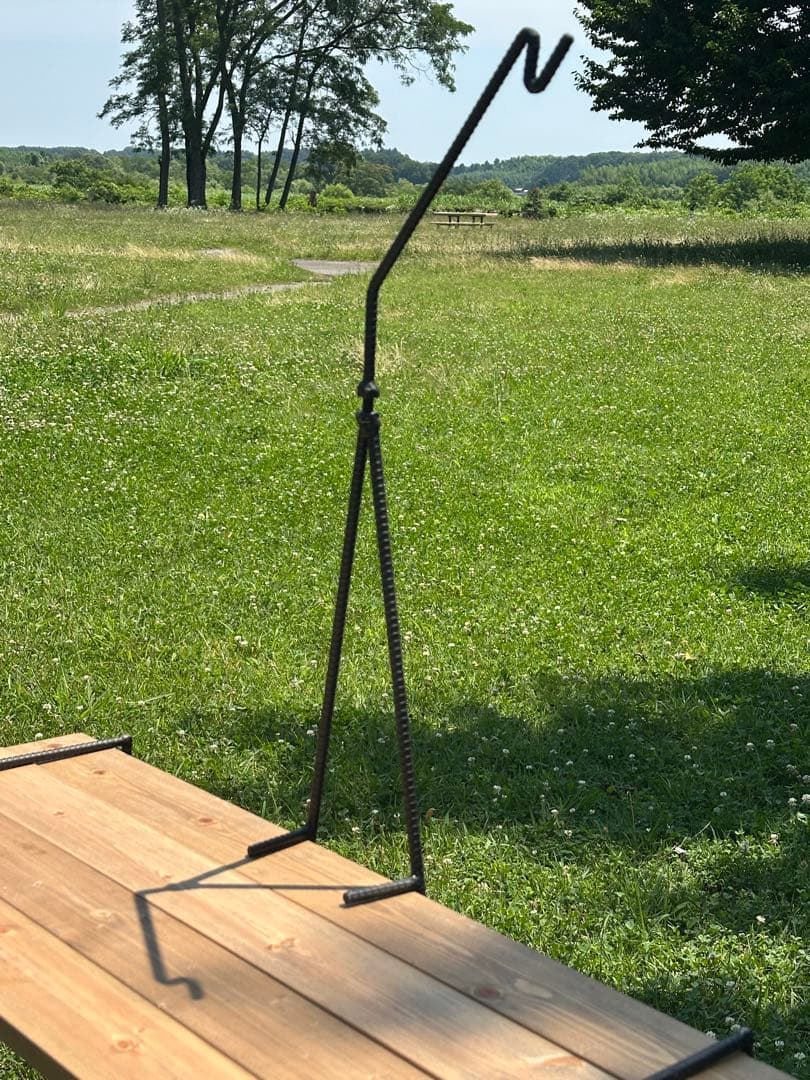 コンパクトになる木製 アウトドアテーブル 2段式