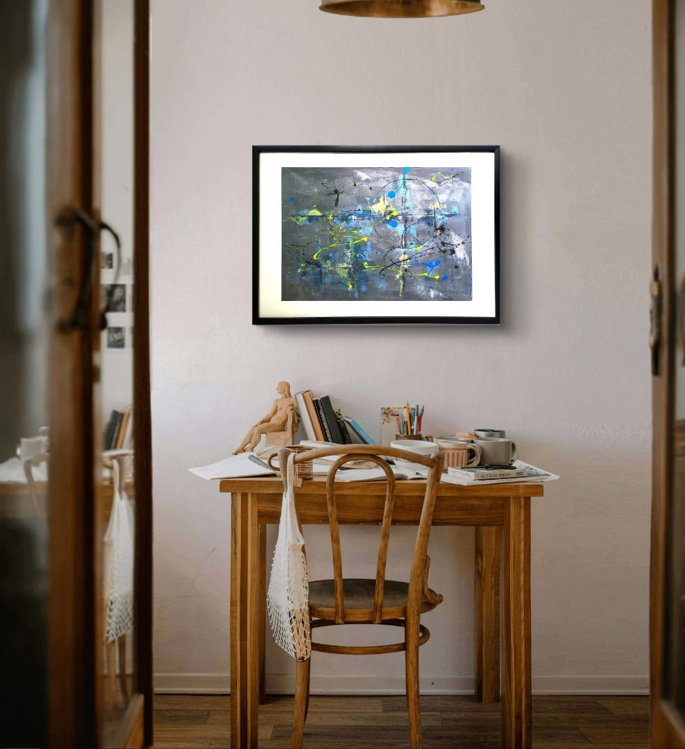 絆 / 抽象画 77×56㎝ B2 額縁セット 原画1点のみ モダンアート