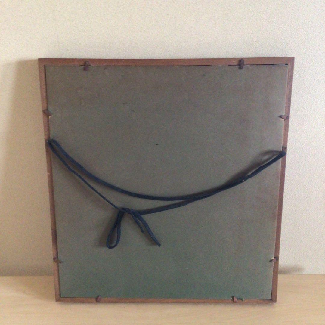 [美品]額入り袱紗　子供獅子　金糸入り袱紗　額嵌め込め作り　アンティーク品