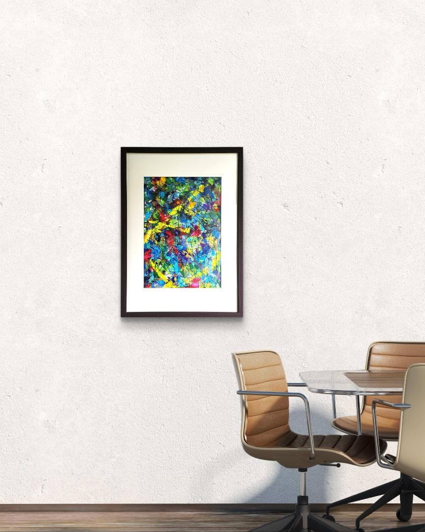 アマゾン・サンクチュアリ / 抽象画 額縁セット 63×46㎝ 原画限り